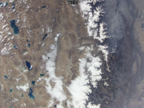 A picture of the Himalayas taken from space by the Astro Pi computers. 